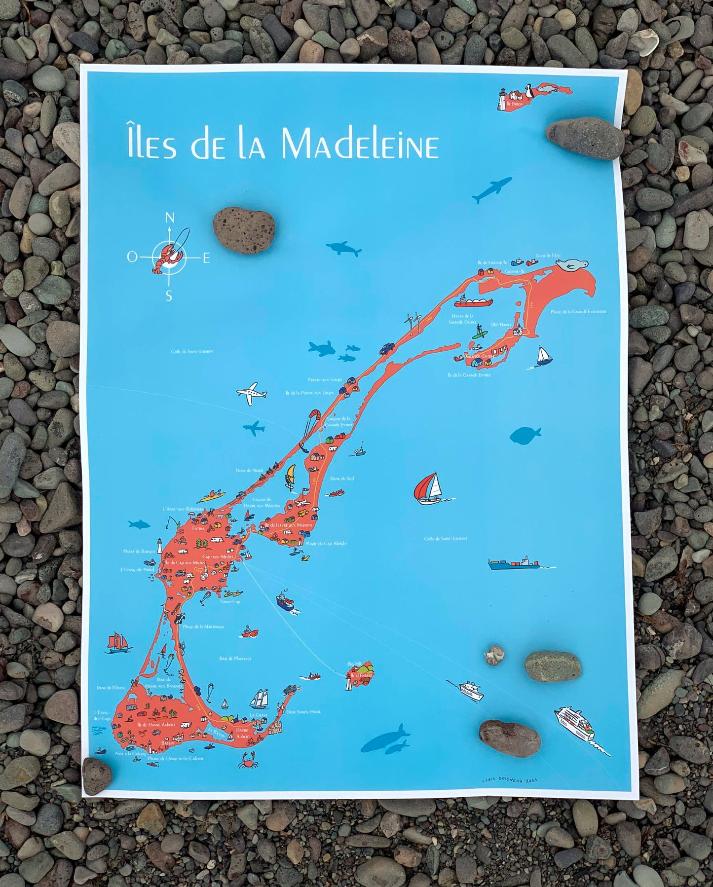 Poster carte des Iles