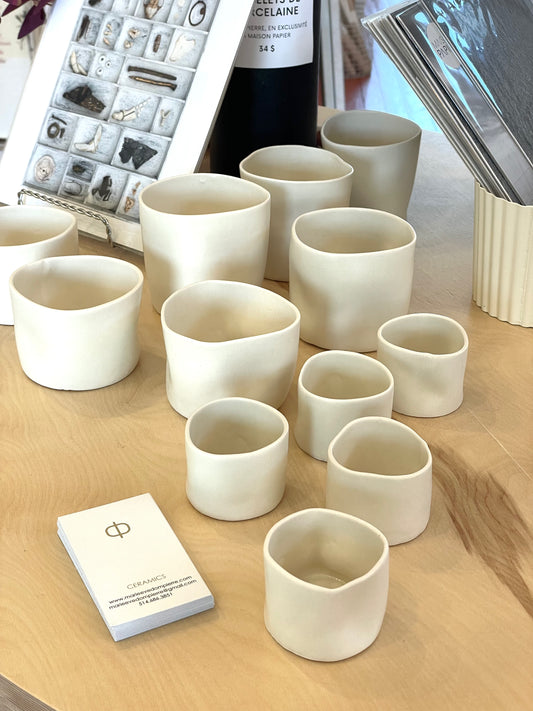 Gobelet porcelaine - Effet papier froissé