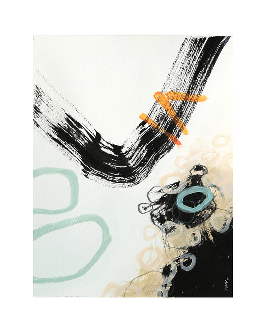 peinture abstraite turquoise noir Marie-Andrée Arsenault Gaspésie Iles de la Madeleine