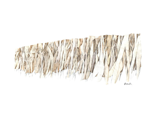 Œuvre d’art graphite et aquarelle de Paul Livernois représentant des corps de femmes et une forêt