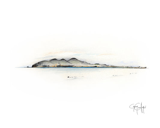 Dessin de l’ile d’entrée aux Iles de la Madeleine de Guy Cauffopé