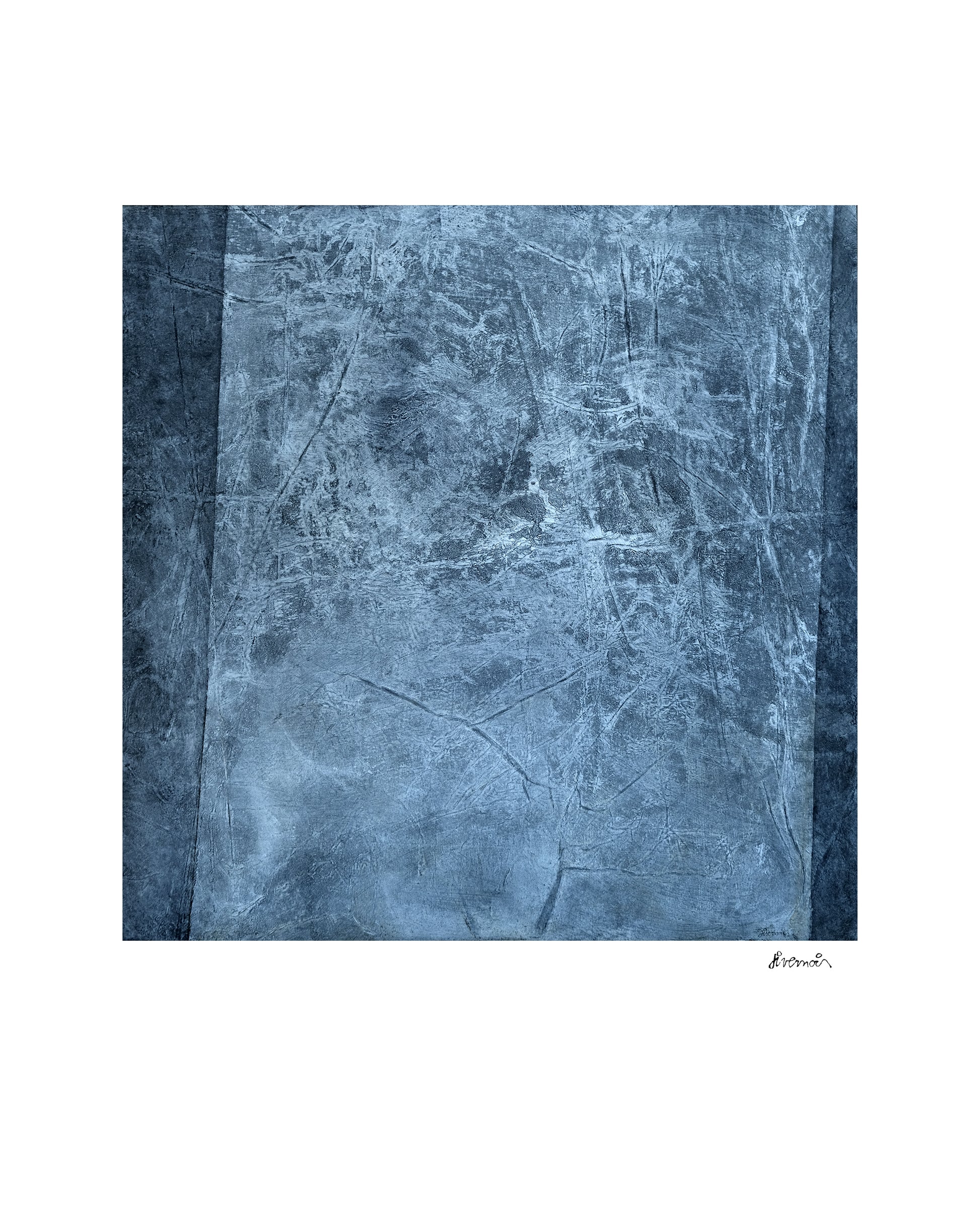 Œuvre d’art abstraite bleue de Paul Livernois 